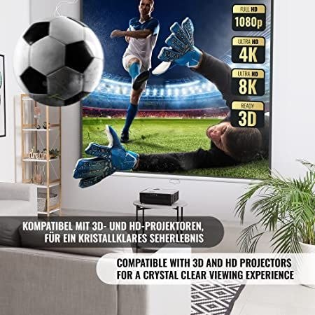 JAGO Ekran do projektora z pilotem, 178 x 178 cm